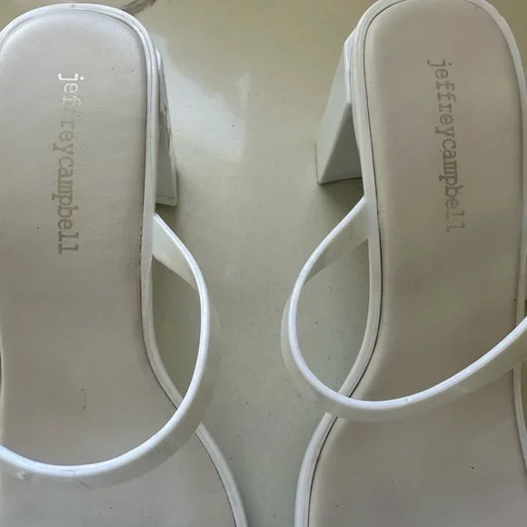 Jeffrey Campbell Jamm-3 jelly slide block heel sandals, size 8 - Picture 2 of 5